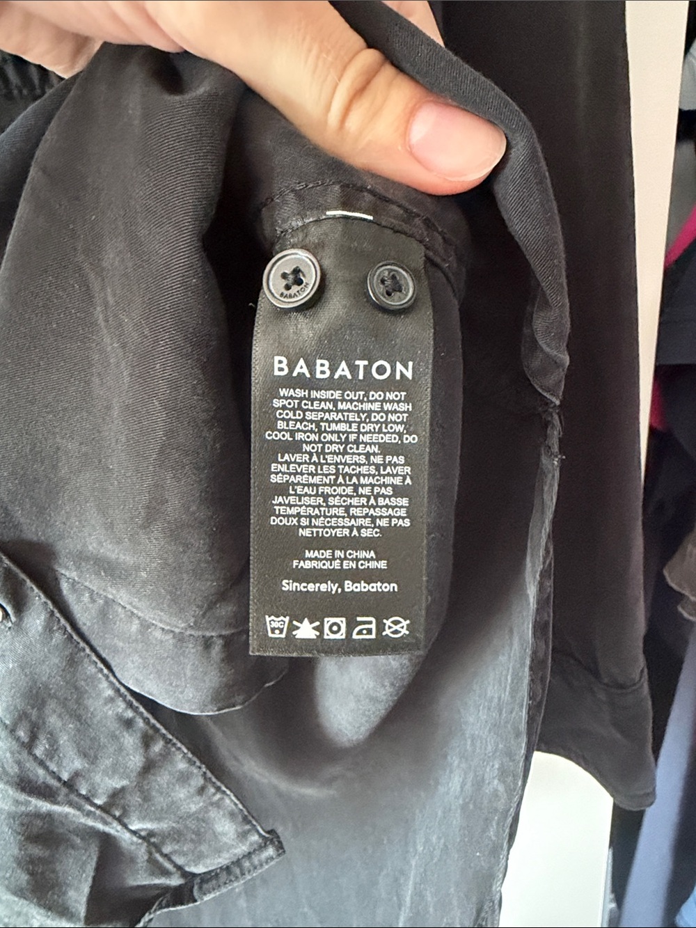 Aritzia Black Utility Button-Up Shirt - Picture 3 of 6